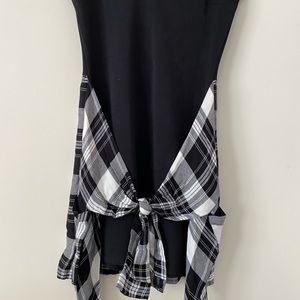 Black Dress with Flannel Tie
